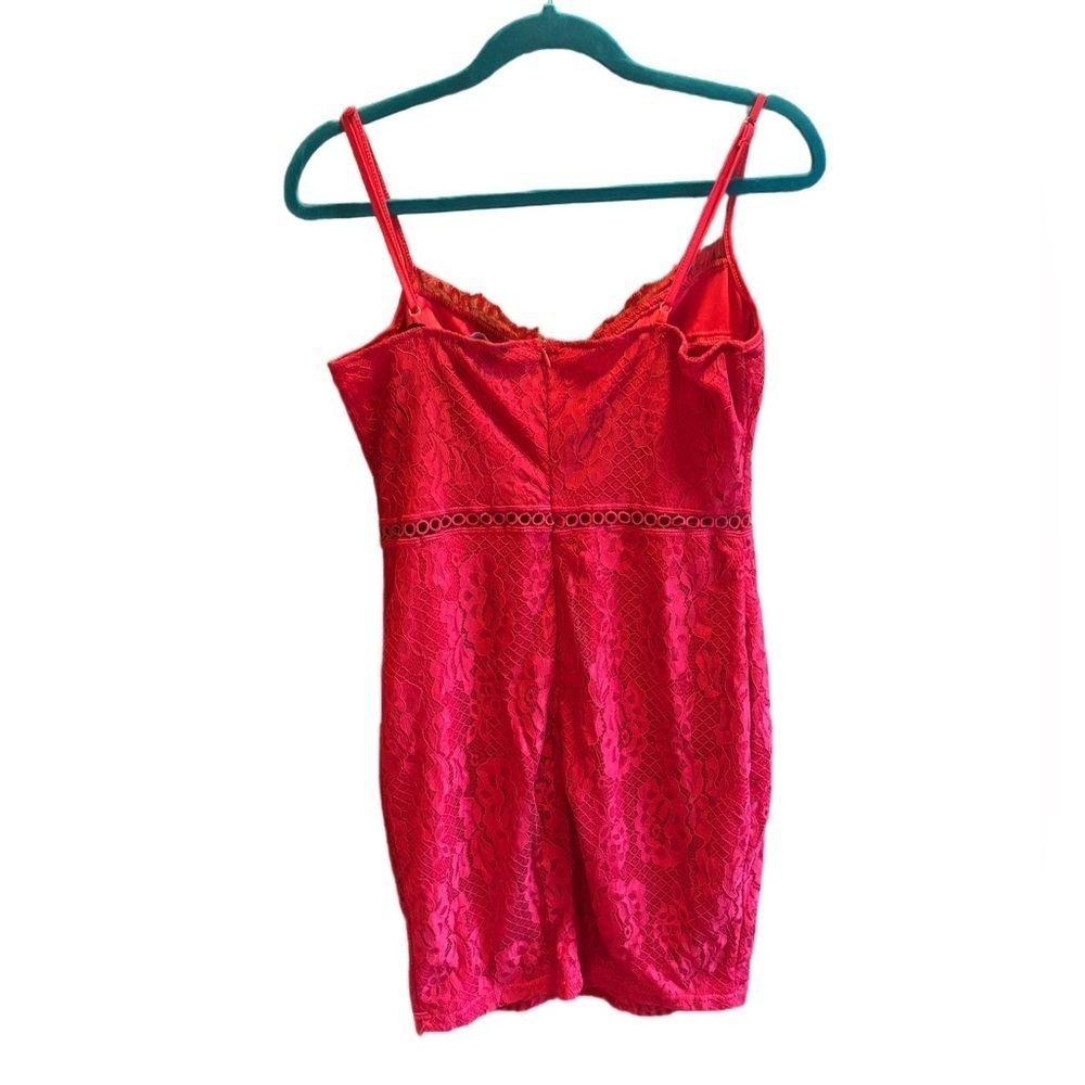 NWT PrettyLittleThing Red Lace & Velvet Mini Dress | Size 8 | NWT 💝 ❤️💕 - Picture 4 of 8
